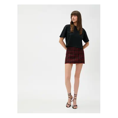 Koton Checked Mini Tweed Skirt