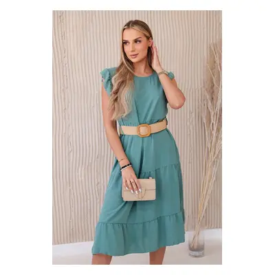 Dress with ruffles dark mint