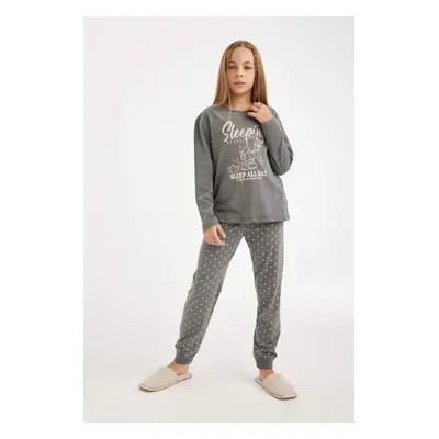 DEFACTO Girl Printed Long Sleeve Pajama Set