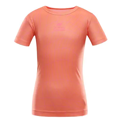 Children's quick-drying T-shirt ALPINE PRO BASIKO neon shocking orange variant PA