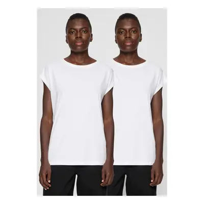 Women's T-shirt with extended shoulder 2-Pack white+white