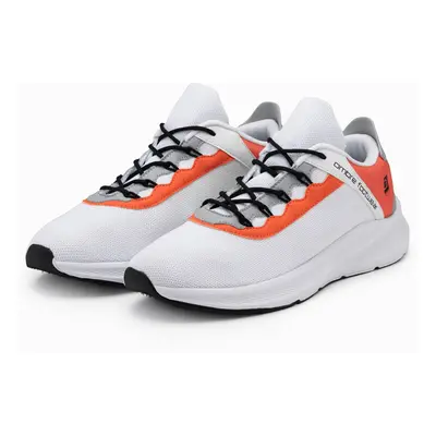 Ombre Men's sneakers with neon inserts - white