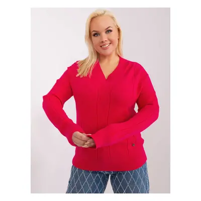 Fuchsia women's sweater larger size with cuffs