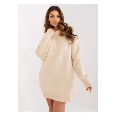 Light beige knitted mini dress from RUE PARIS