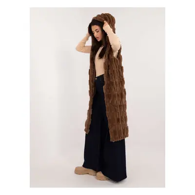 Brown fur vest with zipper