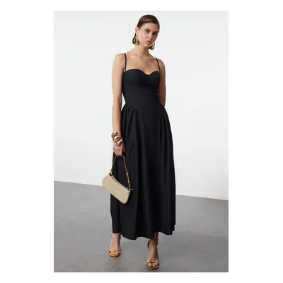 Trendyol Black A-Line Poplin Woven Dress