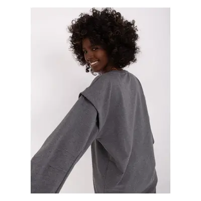 Dark grey long oversize sweatshirt