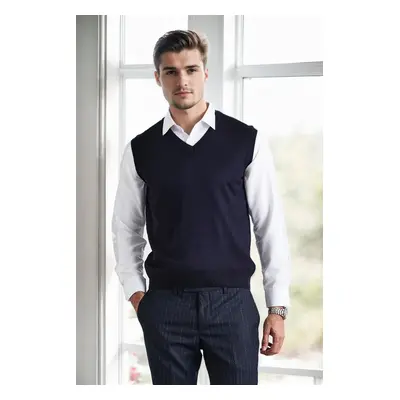 90829 Dewberry V Neck Sleeveless Knit Mens Sweater-NAVY BLUE