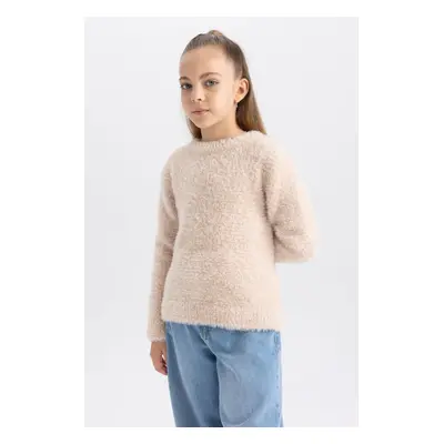 DEFACTO Girl's Regular Fit Crew Neck Knitwear Sweater