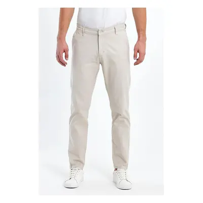 36952 Dewberry Gabardine Cotton Slim Fit Chino Mens Trousers-BEIGE