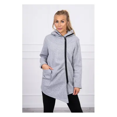 Reinforced hoodie with gray color