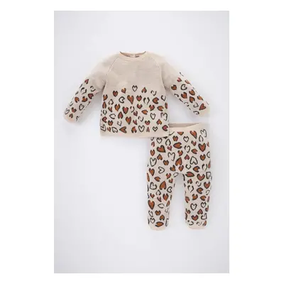 DEFACTO Baby Girl Leopard Pattern Sweater Bottom 2-Pack Set