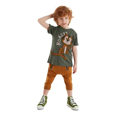 Denokids Little Tiger Boy Summer T-shirt Capri Shorts Set