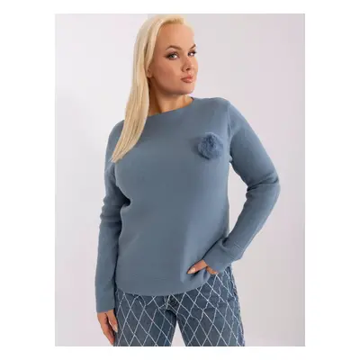 Teal everyday knitted sweater plus size