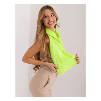 Fluo yellow long scarf with appliqués