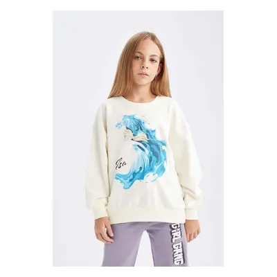 DEFACTO Girl Frozen Relax Fit Crew Neck Sweatshirt