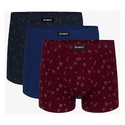 Boxer shorts Atlantic 3MH-025 A'3 S-3XL navy blue-blue-wine