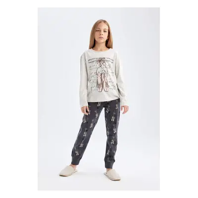 DEFACTO Girl Printed Long Sleeve Pajama Set