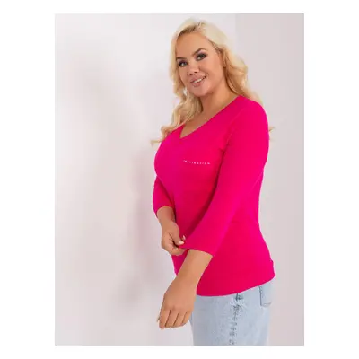 Women's cotton blouse fuchsia size plus