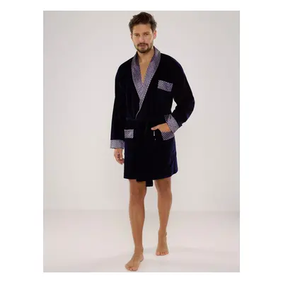 Bathrobe De Lafense Bonjour short 3XL men's navy blue