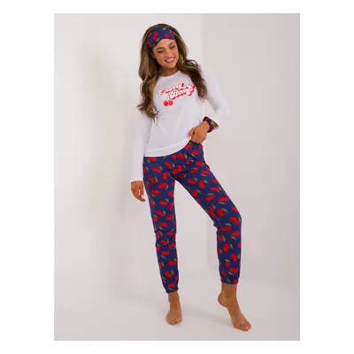 Women's white pajamas with cherries