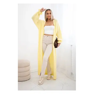 Long cardigan sweater yellow