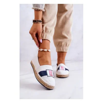 Women's elegant espadrilles Big Star - white/dark blue