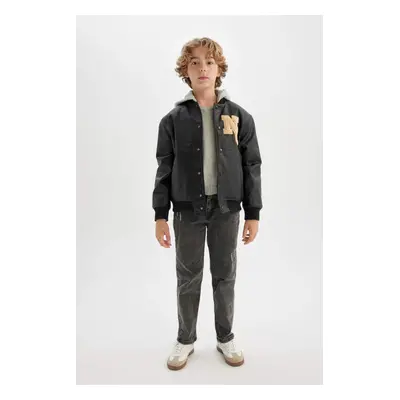 DEFACTO Boys Water Repellent College Collar Bomber Jacket