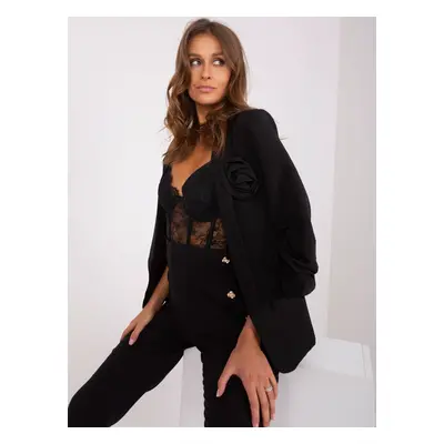 Black elegant blazer with roses