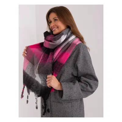 Pink and black long women's scarf