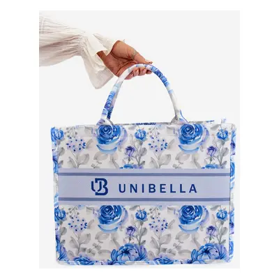 Big blue Mooch handbag with rose