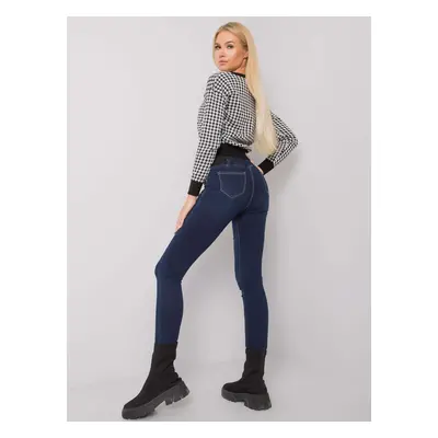 Dark blue jeggings with high waist