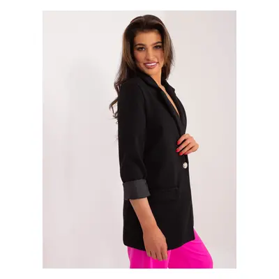 Women's black single-breasted blazer