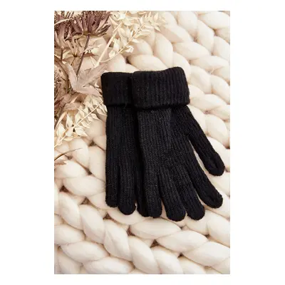 Women's smooth gloves black