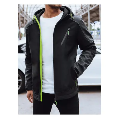 Men's hooded softshell jacket black Dstreet