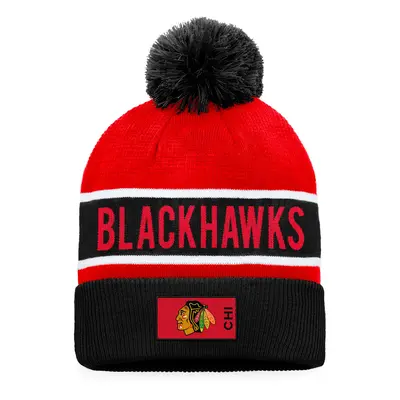 Fanatics Authentic Pro Game & Train Cuffed Pom Knit Chicago Blackhawks Winter Hat