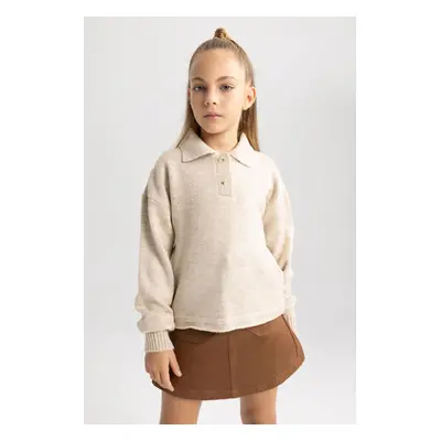 DEFACTO Girl's Polo Neck Sweater