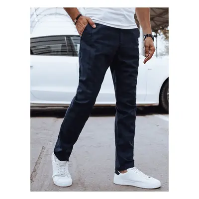 Men's casual trousers, navy navy blue, Dstreet