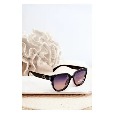 Women's sunglasses with gold details UV400 black