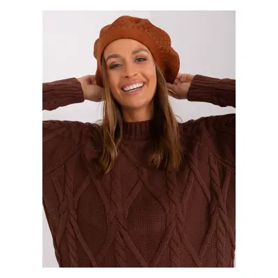 Light brown knitted beret