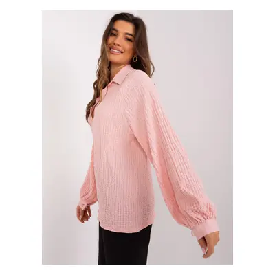 Light pink shirt blouse with collar