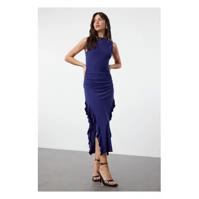 Trendyol Saxe Plain Ruffle Maxi Knit Dress