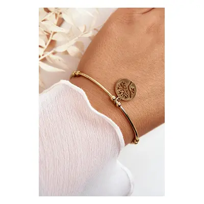 Women's steel string-on bracelet, gold