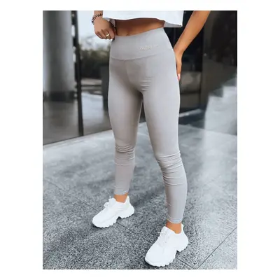 Women's ribbed leggings LOOK AT ME light grey Dstreet