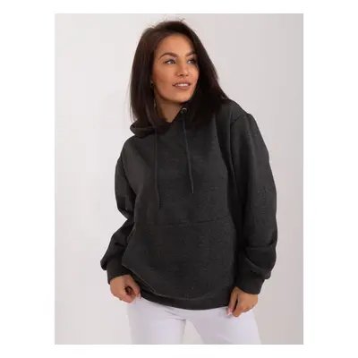 Graphite sweatshirt with kangaroo hood