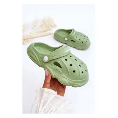 Children's foam slippers Crocs Green Cloudy