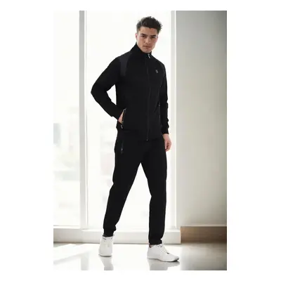 33328 Dewberry Mens Tracksuit Set-BLACK