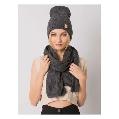 Dark grey winter set, hat and scarf RUE PARIS