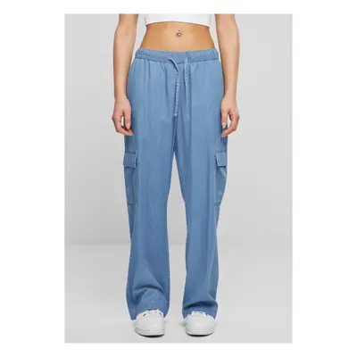 Women's Denim Cargo Pants - Blue