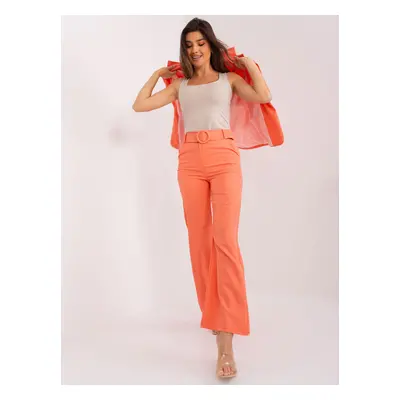 Orange suit trousers with pockets